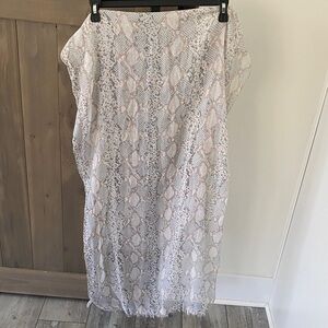 Apostrophe Light Pink and Cream Snake Print Maxi Skirt